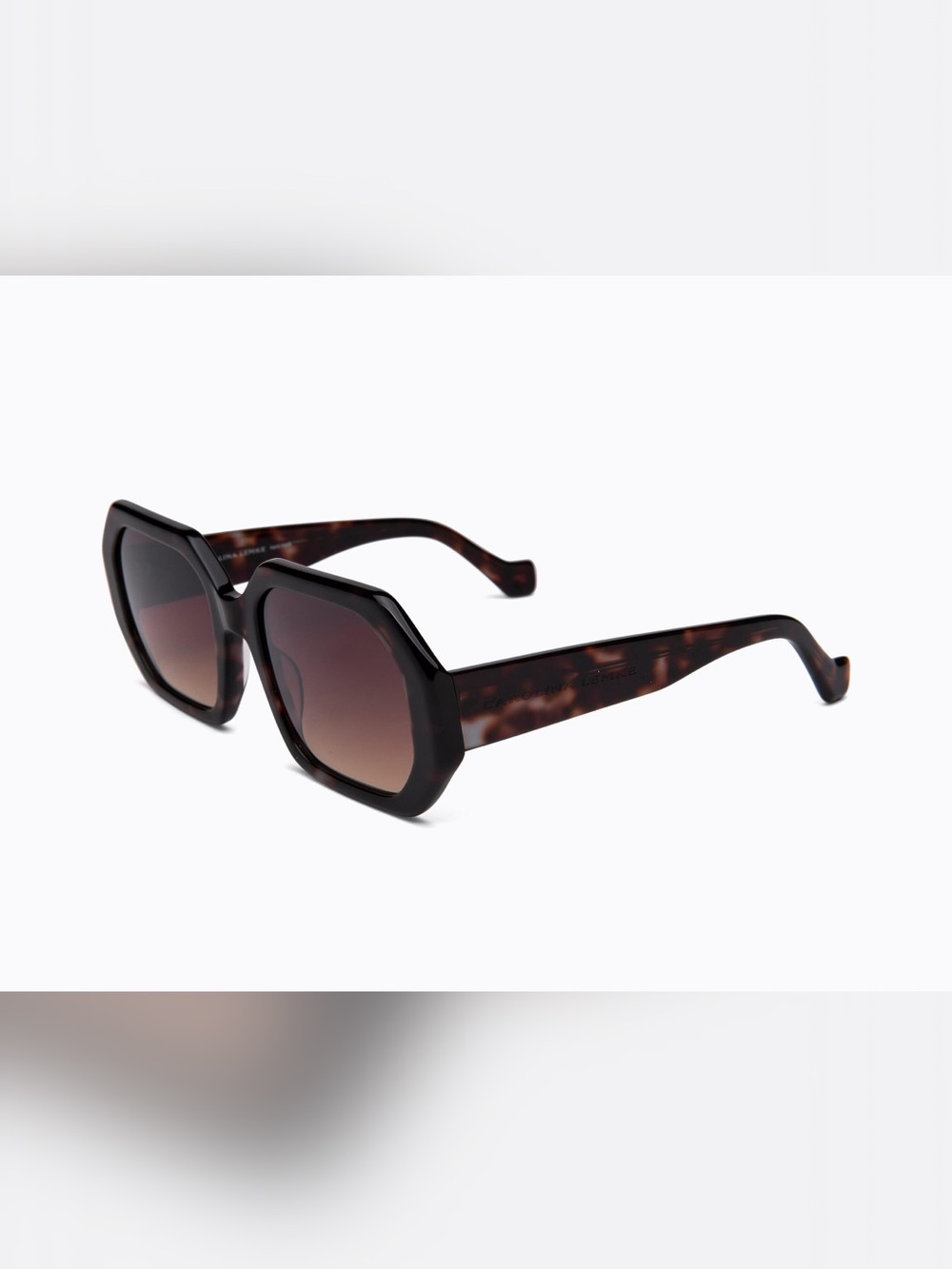 New Carolina Lemke Tortoiseshell Oversized Square Women's Sunglasses - Brown